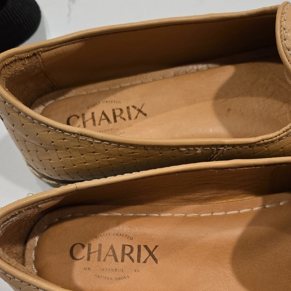 Charix Woven Leather Tan Slip On Flats Sz 39 8.5 Womens A - Picture 4 of 6